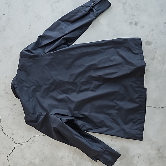 Black nylon jacket vintage open front puffy shoulders 18 XXL / XXXL. FLEETSTREET - Picture 8 of 11